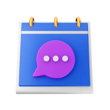 Chat Schedule  3D Icon