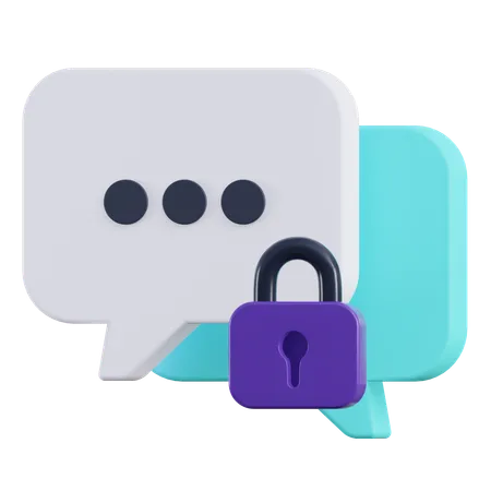 Chat sécurisé  3D Icon