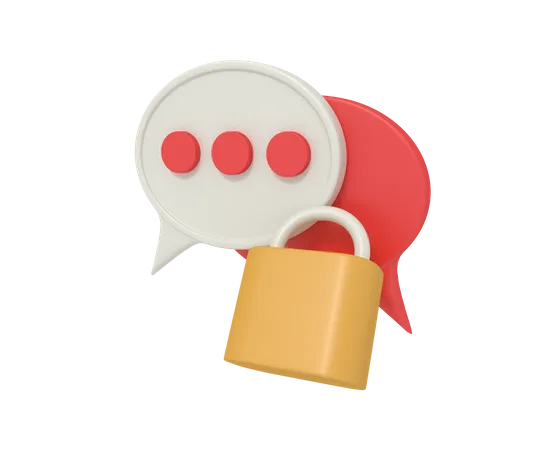 Chat sécurisé  3D Icon