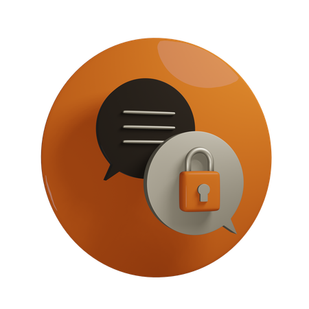 Chat Security  3D Icon