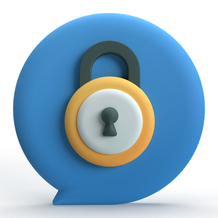 Chat Security  3D Icon