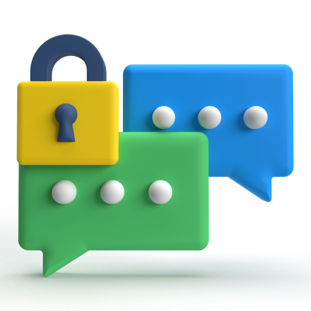 Chat Security  3D Icon