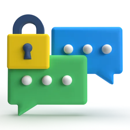 Chat Security  3D Icon