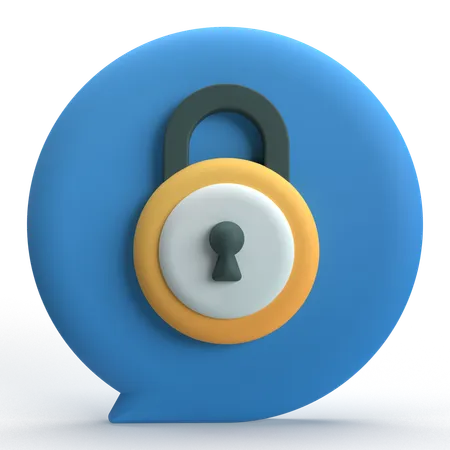 Chat Security  3D Icon