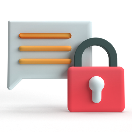 Chat Security  3D Icon