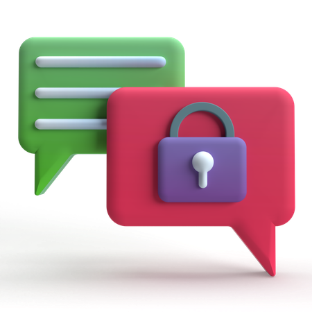 Chat Security  3D Icon