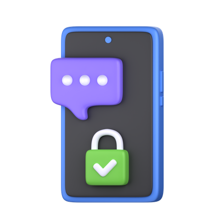 Chat Security  3D Icon