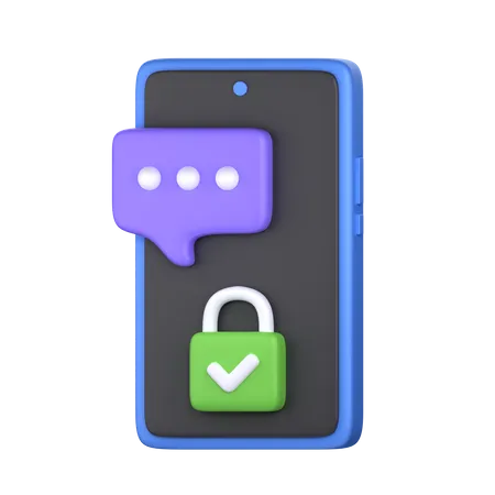 Chat Security  3D Icon