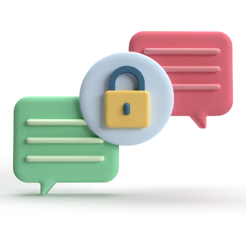 Chat Security  3D Icon