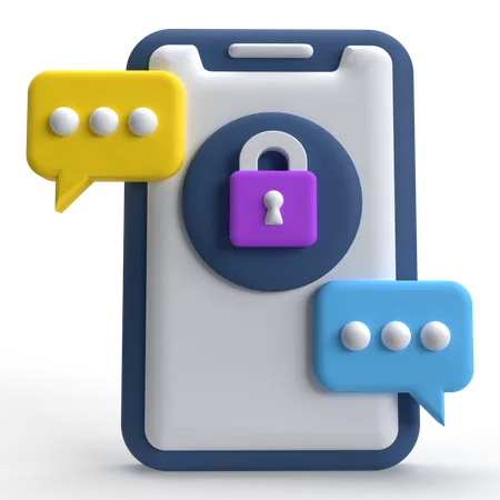 Chat Security  3D Icon