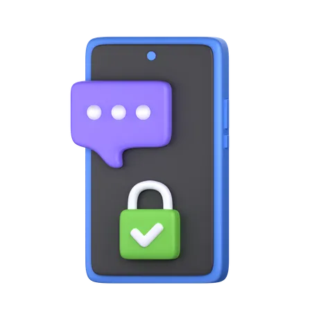 Chat Security 3 D Icon Perfect For Cyber Security Theme 3D Icon