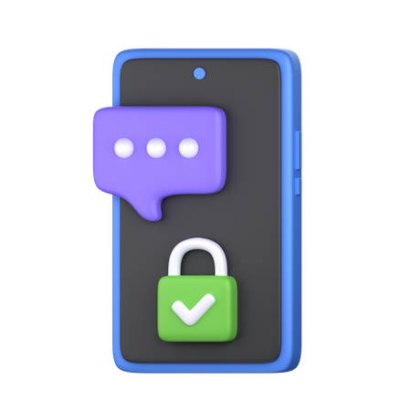Seguridad del chat  3D Icon