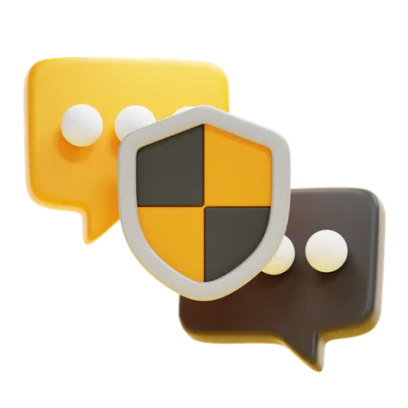 Seguridad del chat  3D Icon