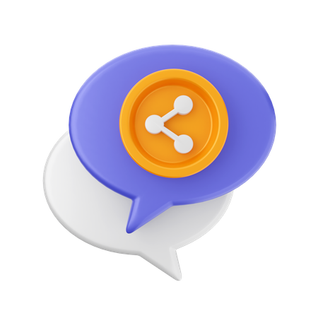 Chat share  3D Icon