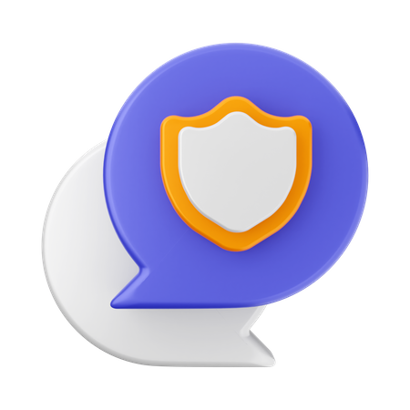 Chat Shield  3D Icon