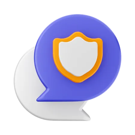 Chat Shield  3D Icon