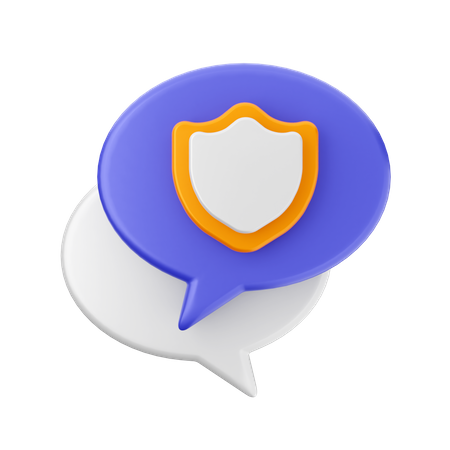 Chat shield  3D Icon