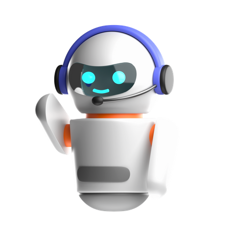 Robot de soporte por chat  3D Icon