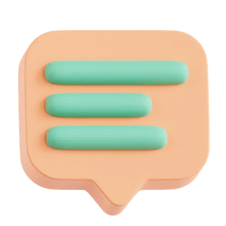 Chat Square Lines  3D Icon