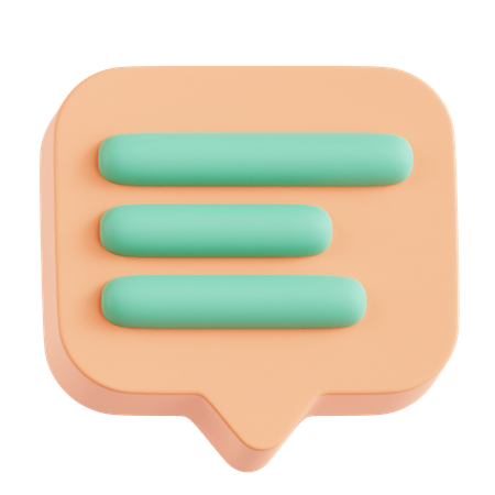 Chat Square Lines  3D Icon