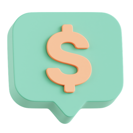 Chat Square Money  3D Icon