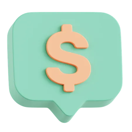 Chat Square Money  3D Icon