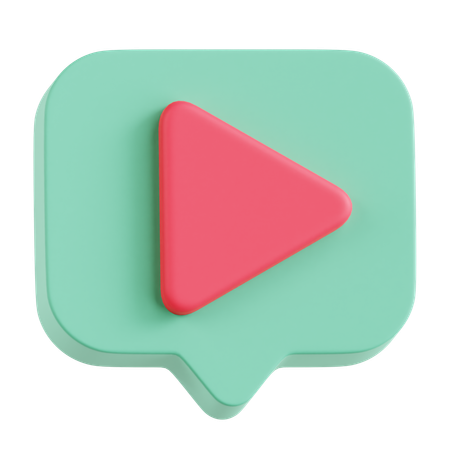 Chat Square Video  3D Icon