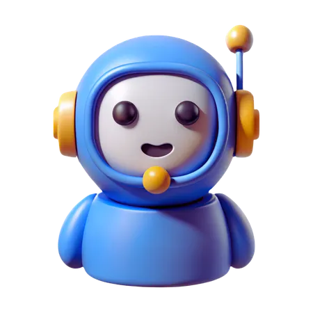 Chat Support Robot  3D Icon