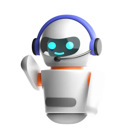Robot d'assistance par chat  3D Icon