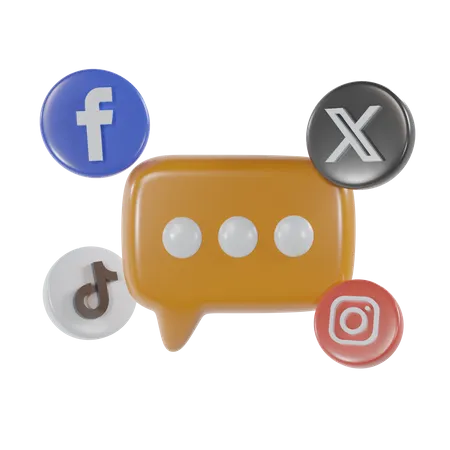 Discussion sur les réseaux sociaux  3D Icon