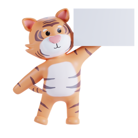 Chat tenant du papier blanc  3D Icon