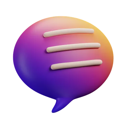 Chat Text  3D Icon