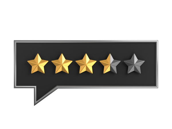 Chat Three Point Five Star Rating  3D Icon