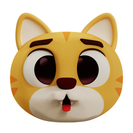 Chat qui tire la langue  3D Icon