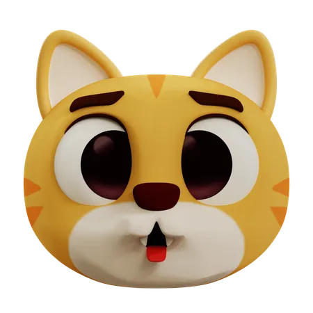 Chat qui tire la langue  3D Icon