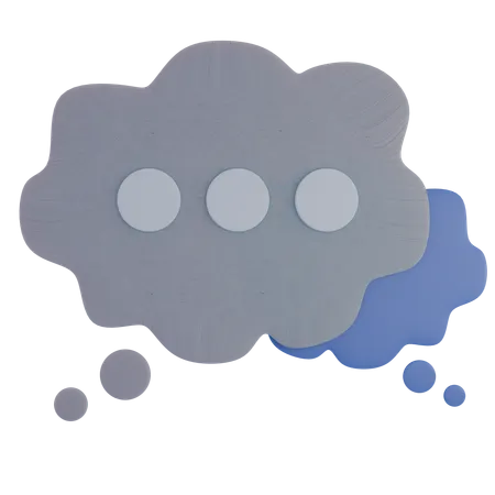 Discuter à deux nuages  3D Icon