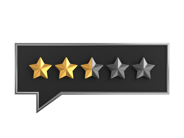 Chat Two Point Five Star Rating  3D Icon
