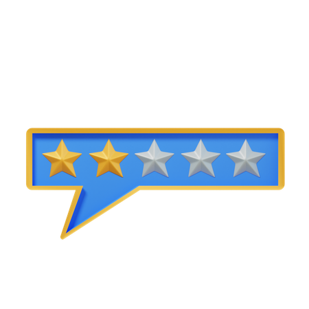 Chat Two Star  3D Icon