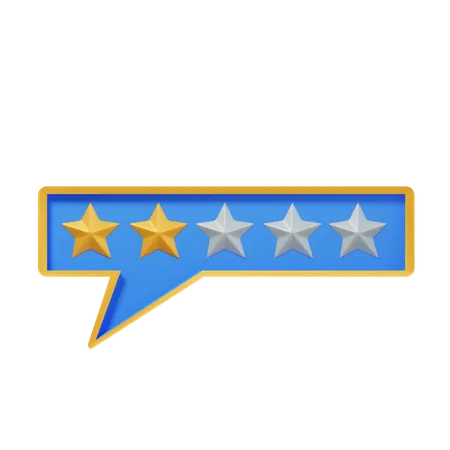 Chat Two Star  3D Icon