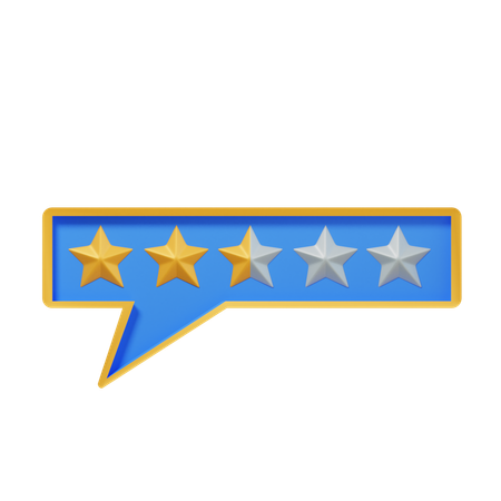Chat Two Star Point Five Star  3D Icon