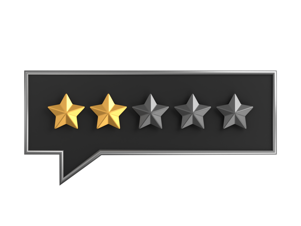 Chat Two Star Rating  3D Icon