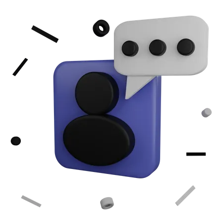 User Icon With Speech Contains PNG BLEND And OBJ 3D Illustration