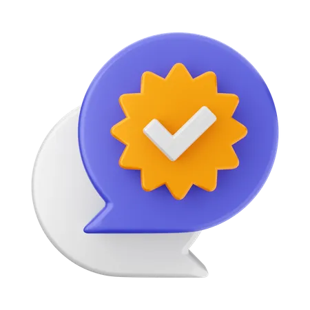 Chat verify  3D Icon