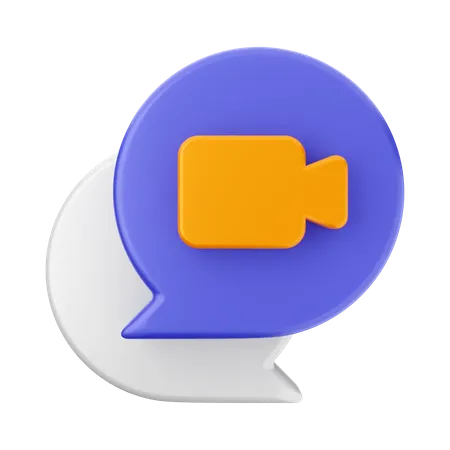 Chat Video 3D Icon