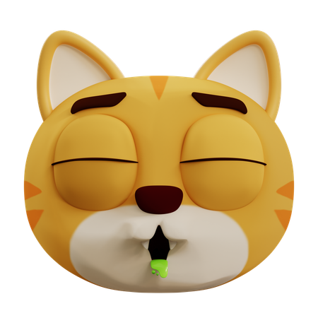 Chat vomissant emoji  3D Icon