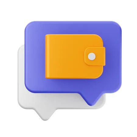 Chat wallet  3D Icon