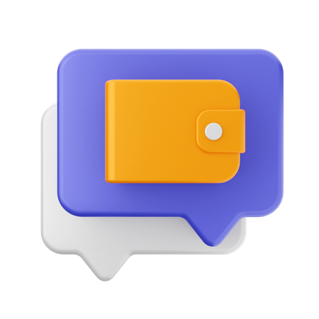Chat wallet  3D Icon