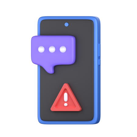 Chat Warning Alert  3D Icon
