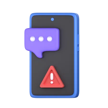 Chat Warning Alert 3 D Icon Perfect For Cyber Security Theme 3D Icon