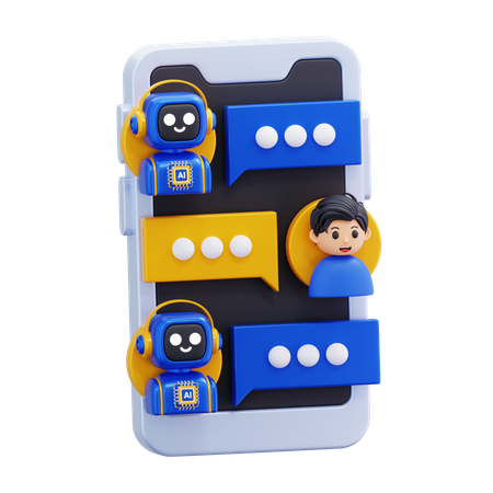 CHAT WITH AI CHATBOT  3D Icon
